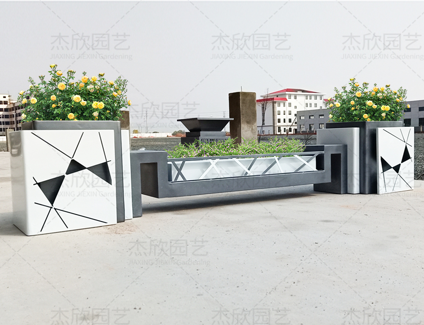 现代风格铝合金花箱护栏|不锈钢花箱|铁艺花箱